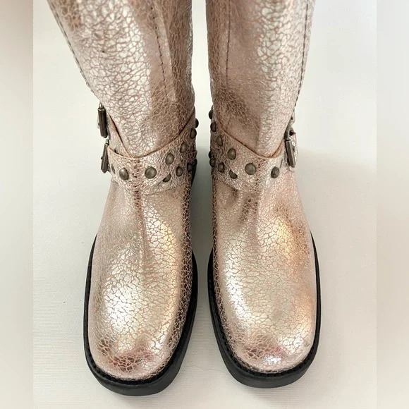 NIB Free People WTF Janey Engineer Boots in Silver Size 9 - Picture 6 of 12